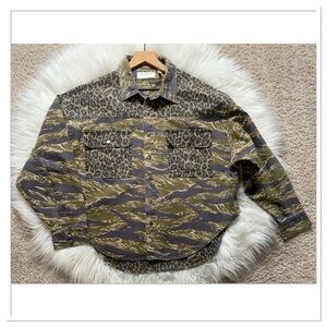 Free People x OneTeaspoon Animal Camo Daria Shirt Shacket Size Small